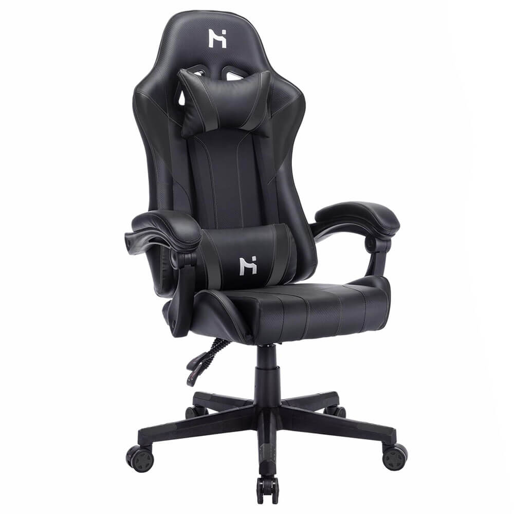 HLDIRECT Gaming Chair Adjustable Height Chair with Headrest Lumbar Support, Black