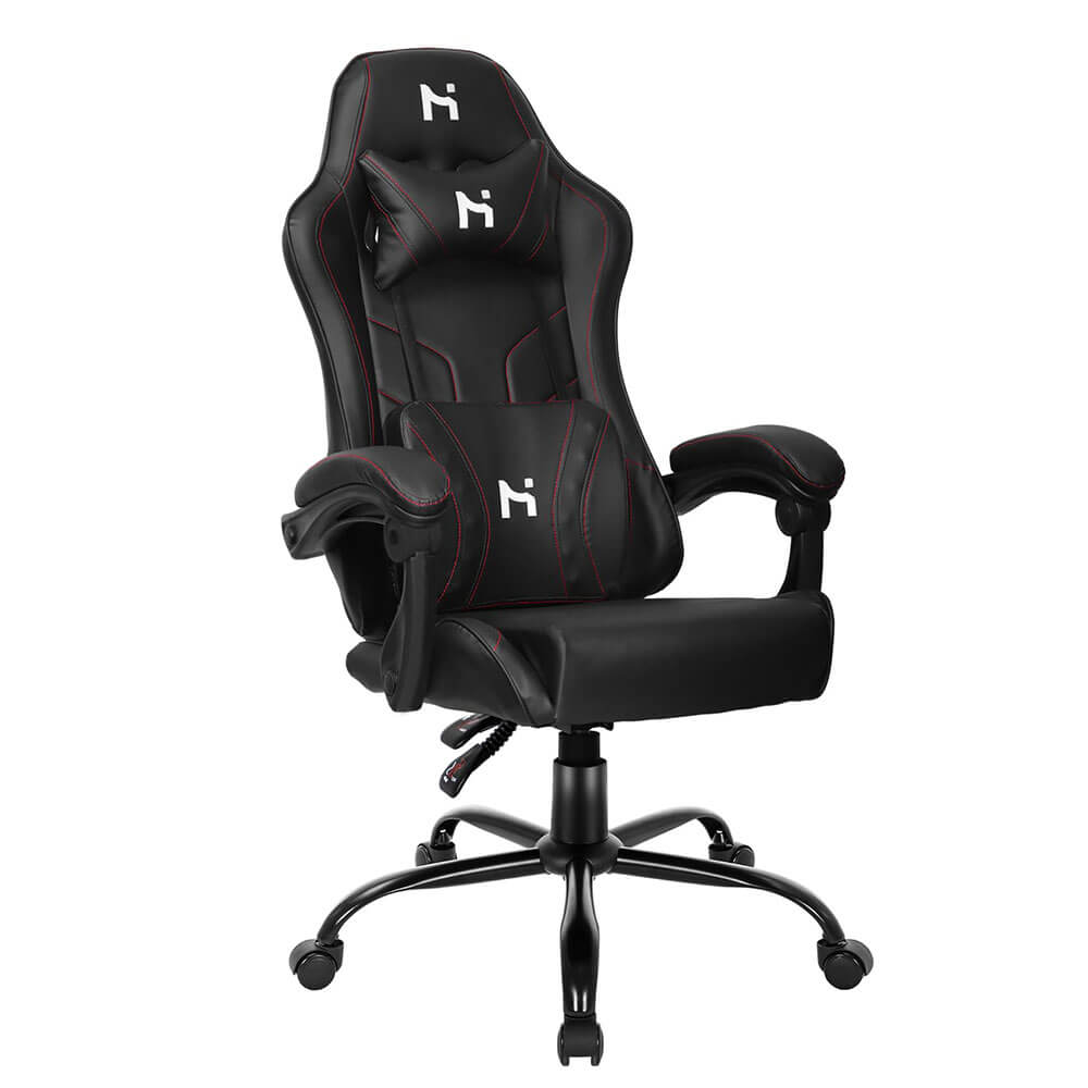 HLDIRECT Gaming Chair for Adults, Height-Adjustable Computer Chair Black