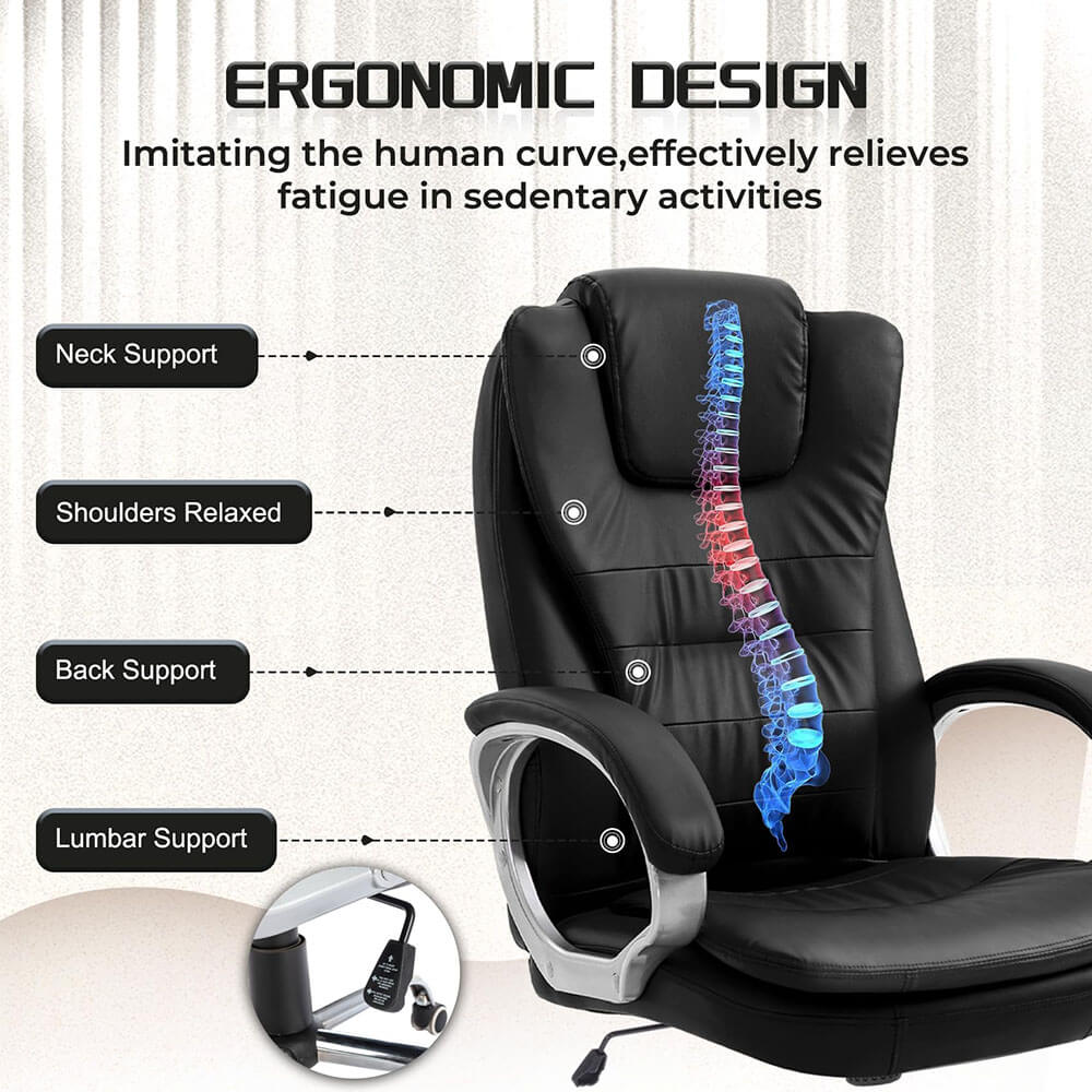 HLDIRECT Ergonomic Swivel PU Leather Office Chair