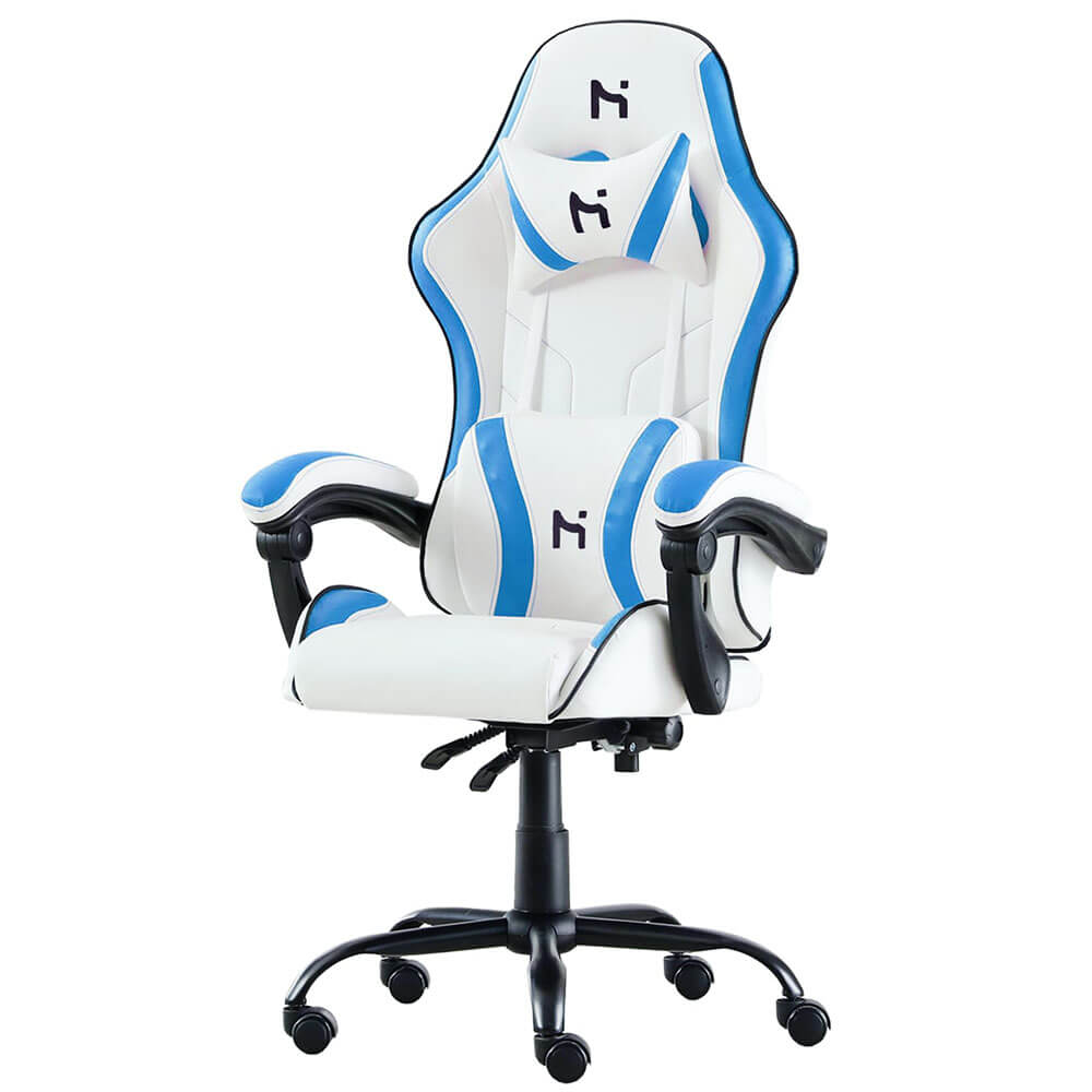 HLDIRECT Blue Gaming Chair, Office Chair with Headrest and Lumbar Support